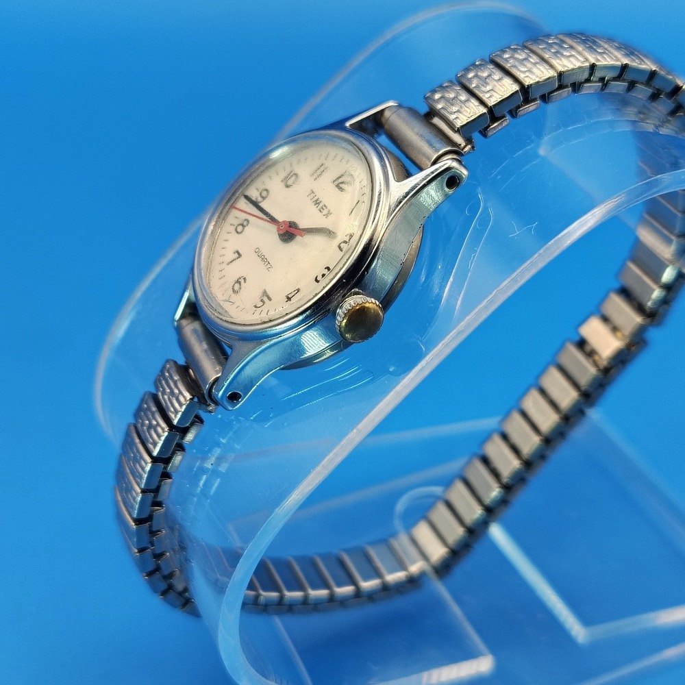 Vintage 1995 Timex 20mm Women's Stainless Steel‎ Quartz Cocktail Watch Restored - Picture 4 of 8